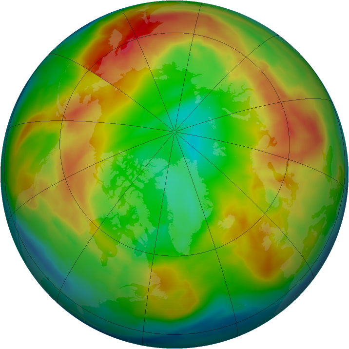 Arctic ozone map for 16 February 2011